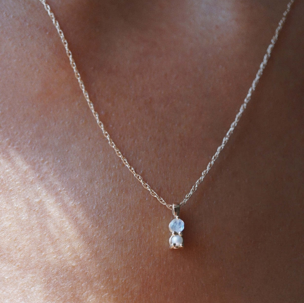 Aurora Silver Moonstone Necklace